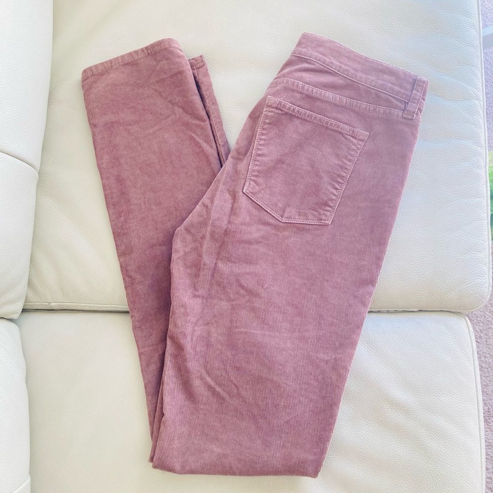 J. Crew Rose Pink Mauve Corduroy Straight Pants Size 27